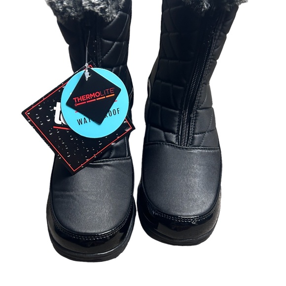 Totes Esther Waterproof Faux Fur Lined Ankle Winter Boot Size 9 - Picture 3 of 6